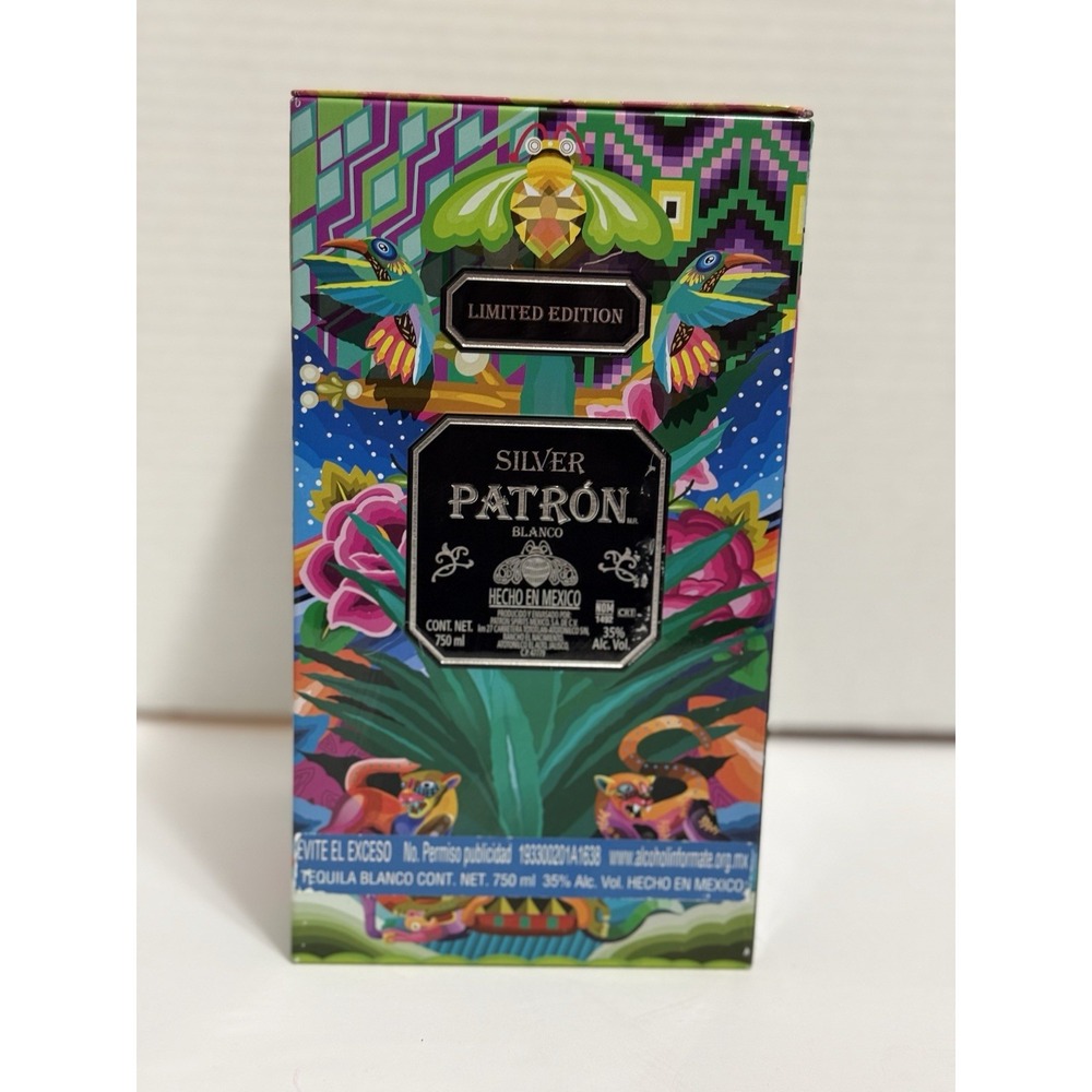 Patron, Silver, Limited Edition. Tequila Tin Box – Empty. Colorful Mexican Folk‎